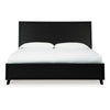 Danzi Queen Size Panel Bed w Clean-Lined Panel Headboard | Black Wood