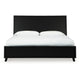 Danzi Queen Size Panel Bed w Clean-Lined Panel Headboard | Black Wood