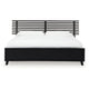 Danzi Queen Size Panel Bed w Modern Slatted Headboard | Black Wood