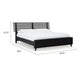 Danzi Queen Size Panel Bed w Modern Slatted Headboard | Black Wood