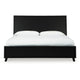 Danzi King Size Panel Bed w Clean-Lined Panel Headboard | Black Wood