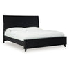 Danzi King Size Panel Bed w Clean-Lined Panel Headboard | Black Wood