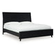 Danzi King Size Panel Bed w Clean-Lined Panel Headboard | Black Wood