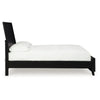Danzi King Size Panel Bed w Clean-Lined Panel Headboard | Black Wood
