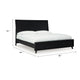 Danzi King Size Panel Bed w Clean-Lined Panel Headboard | Black Wood