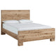 Oma King Size Panel Bed w Golden Rustic Finish | Brown Wood