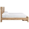 Oma King Panel Storage Bed | 2 Footboard Drawers | Rustic Brown Wood