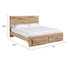 Oma King Panel Storage Bed | 2 Footboard Drawers | Rustic Brown Wood