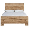 Oma Queen Size Panel Bed w Golden Rustic Finish | Brown Wood