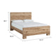 Oma Queen Size Panel Bed w Golden Rustic Finish | Brown Wood