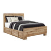 Oma Queen Panel Bed | 4 Storage Drawers | Rustic Finish | Brown Wood