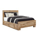 Oma Queen Panel Bed | 4 Storage Drawers | Rustic Finish | Brown Wood