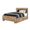 Oma Queen Panel Bed | 4 Storage Drawers | Rustic Finish | Brown Wood