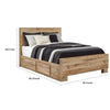 Oma Queen Panel Bed | 4 Storage Drawers | Rustic Finish | Brown Wood