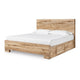 Oma King Panel Bed | 4 Storage Drawers | Rustic Finish | Brown Wood