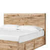 Oma King Panel Bed | 4 Storage Drawers | Rustic Finish | Brown Wood