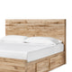 Oma King Panel Bed | 4 Storage Drawers | Rustic Finish | Brown Wood