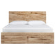 Oma Queen Panel Bed | 2 Footboard & 2 Side Drawers | Brown Wood