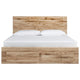 Oma Queen Panel Bed | 2 Footboard & 4 Side Drawers | Brown Wood