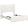 Hara Queen Panel Bed w Cross-Brace Accents | Farmhouse Gray-White Wood