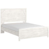 Hara Queen Panel Bed w Cross-Brace Accents | Farmhouse Gray-White Wood