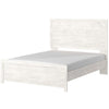 Hara Queen Panel Bed w Cross-Brace Accents | Farmhouse Gray-White Wood