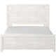 Hara Queen Panel Bed w Cross-Brace Accents | Farmhouse Gray-White Wood