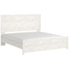 Hara King Panel Bed w Cross-Brace Accents | Farmhouse Gray-White Wood