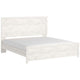 Hara King Panel Bed w Cross-Brace Accents | Farmhouse Gray-White Wood