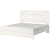 Hara King Panel Bed w Cross-Brace Accents | Farmhouse Gray-White Wood
