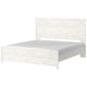 Hara King Panel Bed w Cross-Brace Accents | Farmhouse Gray-White Wood
