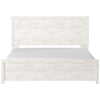 Hara King Panel Bed w Cross-Brace Accents | Farmhouse Gray-White Wood