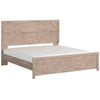 Hara King Panel Bed w Cross-Brace Accents | Rustic Brown-White Wood