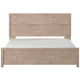 Hara King Panel Bed w Cross-Brace Accents | Rustic Brown-White Wood