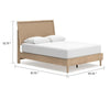 Ciel Queen Panel Bed w Cane Style Headboard | Brown & Beige Wood