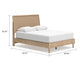 Ciel Queen Panel Bed w Cane Style Headboard | Brown & Beige Wood