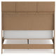 Ciel King Panel Bed w Cane Style Headboard | Brown & Beige Wood