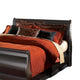 Yara Queen Sleigh Bed w Louis Philippe Moulding | Black Wood