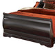 Yara Queen Sleigh Bed w Louis Philippe Moulding | Black Wood