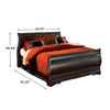 Yara Queen Sleigh Bed w Louis Philippe Moulding | Black Wood