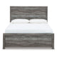 Roso Queen Panel Bed w Wood Grain Finish | Dark Gray Wood-Laminate