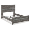Roso Queen Panel Bed w Wood Grain Finish | Dark Gray Wood-Laminate