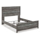 Roso Queen Panel Bed w Wood Grain Finish | Dark Gray Wood-Laminate