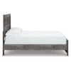 Roso Queen Panel Bed w Wood Grain Finish | Dark Gray Wood-Laminate