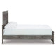 Roso Queen Panel Bed w Wood Grain Finish | Dark Gray Wood-Laminate