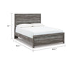 Roso Queen Panel Bed w Wood Grain Finish | Dark Gray Wood-Laminate