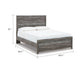 Roso Queen Panel Bed w Wood Grain Finish | Dark Gray Wood-Laminate