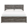 Roso King Panel Bed w Wood Grain Finish | Dark Gray Wood-Laminate
