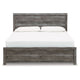 Roso King Panel Bed w Wood Grain Finish | Dark Gray Wood-Laminate