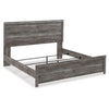 Roso King Panel Bed w Wood Grain Finish | Dark Gray Wood-Laminate
